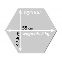 Szklana tablica magnetyczna sześciokąt 55x47,6 cm CIEMNO-CZERWONY
