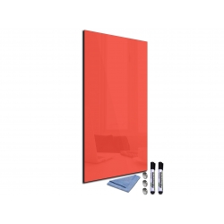 Szklana tablica magnetyczna 34x72 cm POMARAŃCZOWO-CZERWONY