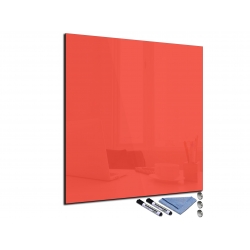 Szklana tablica magnetyczna 55x50 cm POMARAŃCZOWO-CZERWONY