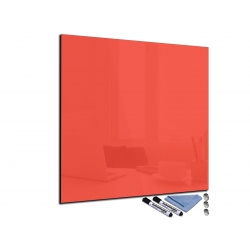 Szklana tablica magnetyczna 60x60 cm POMARAŃCZOWO-CZERWONY